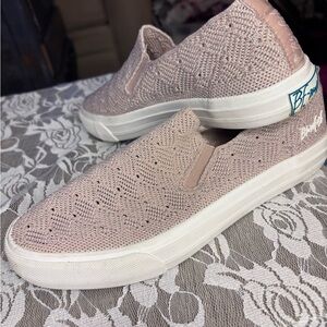 Blowfish Slip-On Knit Sneakers in Blush Pink